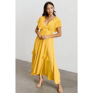 Baltic Born Mustard Yellow Deep V Jennifer Maxi Dress XXXL/3XL
